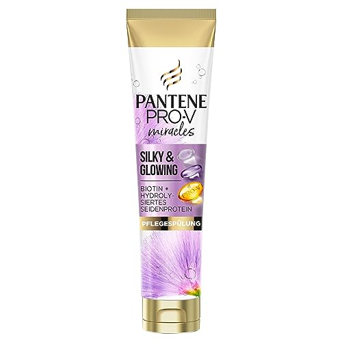 Pantene Pro-V Miracles Silky & Glowing Pflegespülung mit Biotin und Hydrolysiertem Seidenprotein, Haarpflege Glanz, 160ml