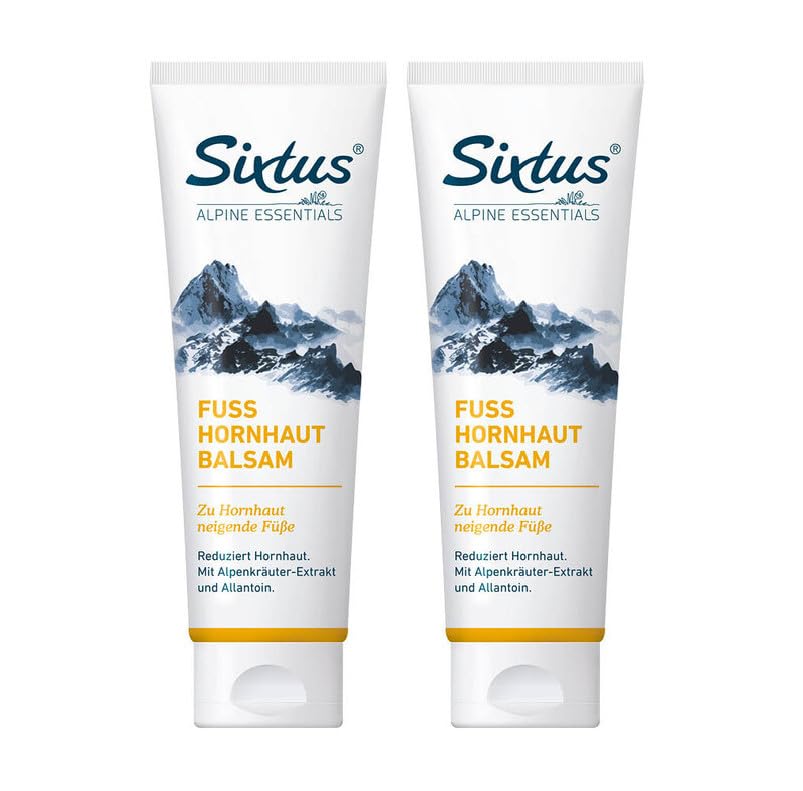 Sixtus FUSS HORNHAUT BALSAM mit Alpenkräuter-Extrakt und Allantoin - Für weiche, geschmeidige Füße - 2x 125 ml