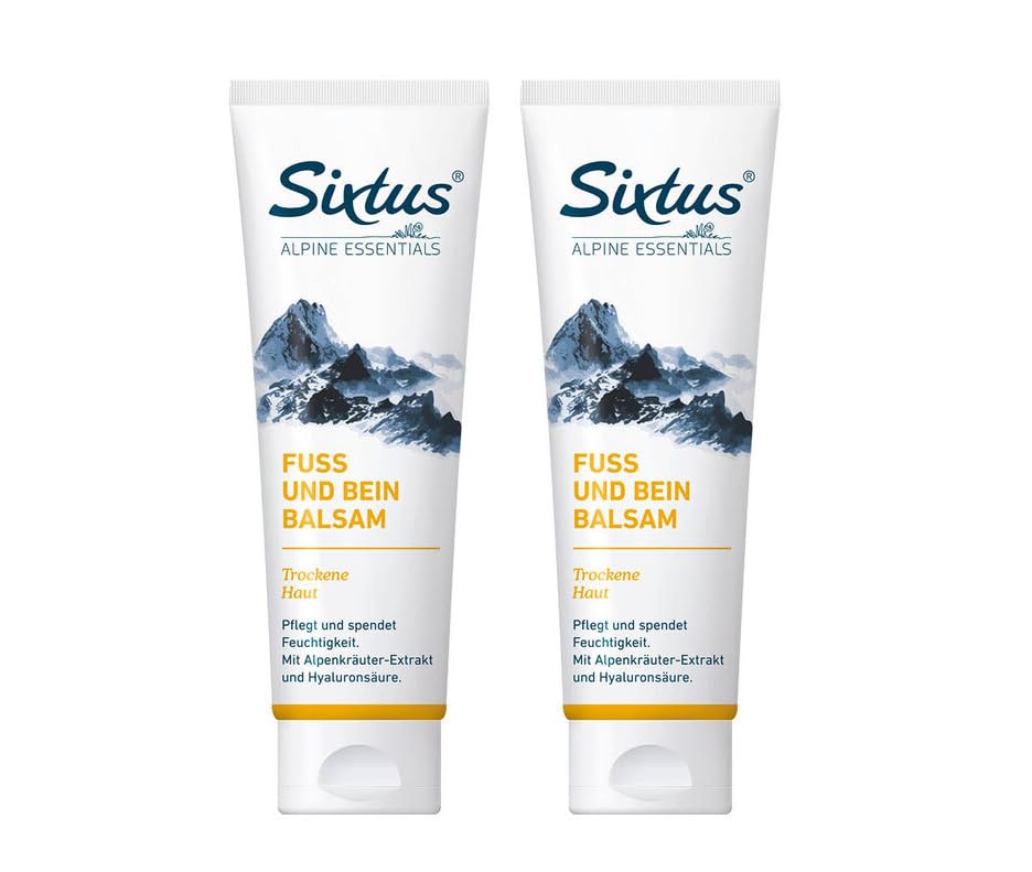 Sixtus FUSS UND BEIN BALSAM mit Sheabutter und Nachtkerzenöl - Intensive Pflege für elastische und geschmeidige Haut - 2x 125 ml