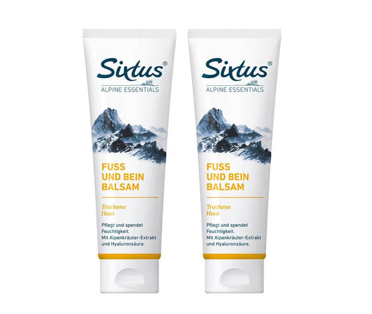 Sixtus FUSS UND BEIN BALSAM mit Sheabutter und Nachtkerzenöl - Intensive Pflege für elastische und geschmeidige Haut - 2x 125 ml