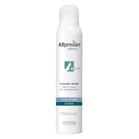 Allpresan diabetic Mikrosilber + Repair - Fußschaum mit Mikrosilber für trockene Haut bei Diabetes mellitus 200 ml
