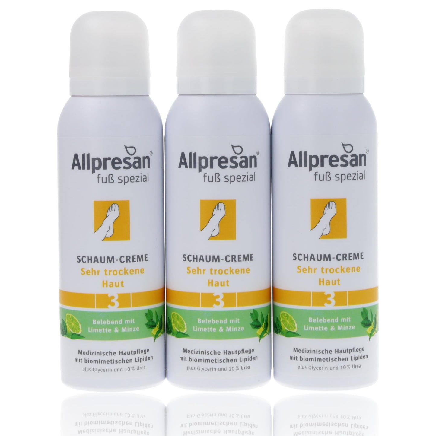 Allpresan Fuß spezial Nr. 3 Schaum-Creme mit Limette Minze Duft - Fußcreme für sehr trockene Haut - Zur täglichen Fußpflege sehr trockener Füße - 125 ml (3)