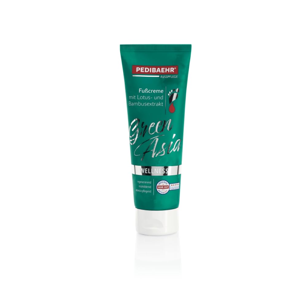 Pedibaehr Fußcreme | Green Asia | Mit Lotus- und Bambusextrakt | Mit Panthenol | auch für Diabetiker | Feuchtigkeit | 125 ml
